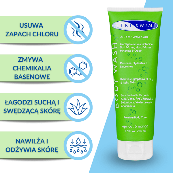 Triswim żel do kąpieli usuwający chlor morela mango 251 ml